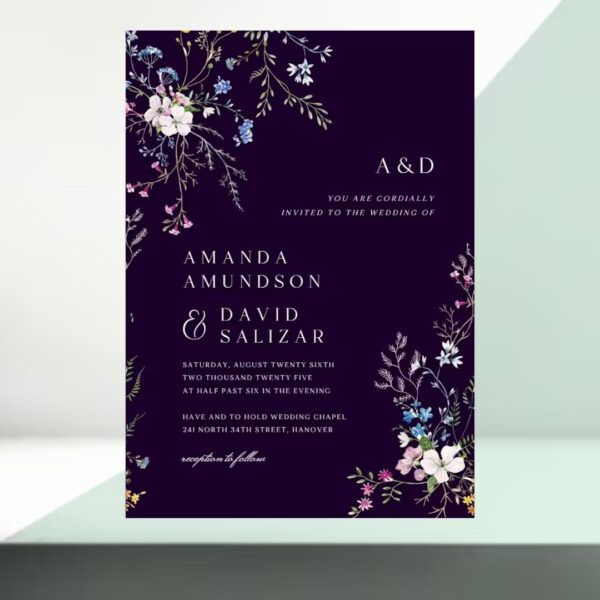 Wedding Card - Dainty Flowers